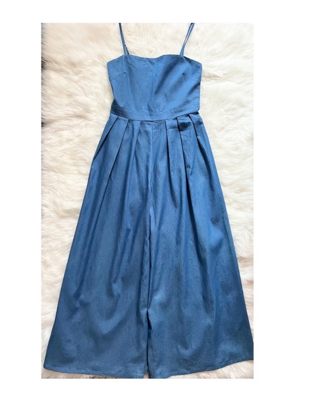 New! GRACIA Wide Leg Denim Jumpsuit - Picture 3 of 6